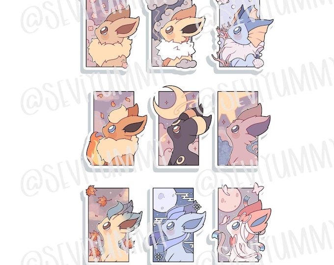 BUNDLED Eeveelution Window Stickers