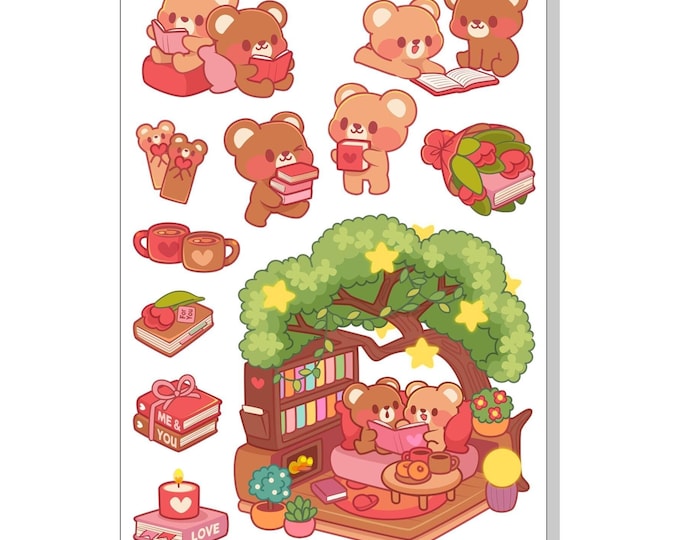 Bear Book Club Sticker Sheet