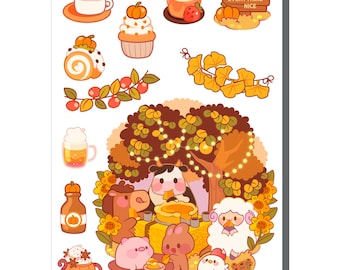 Autumn Farm Animals Sticker Sheet