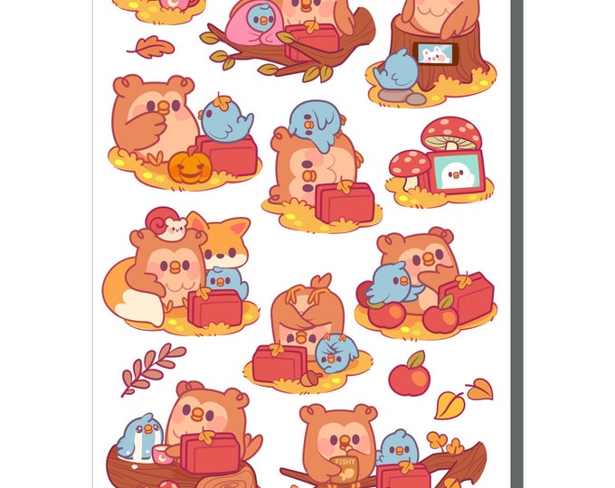 Autumn Owl Sticker Sheet