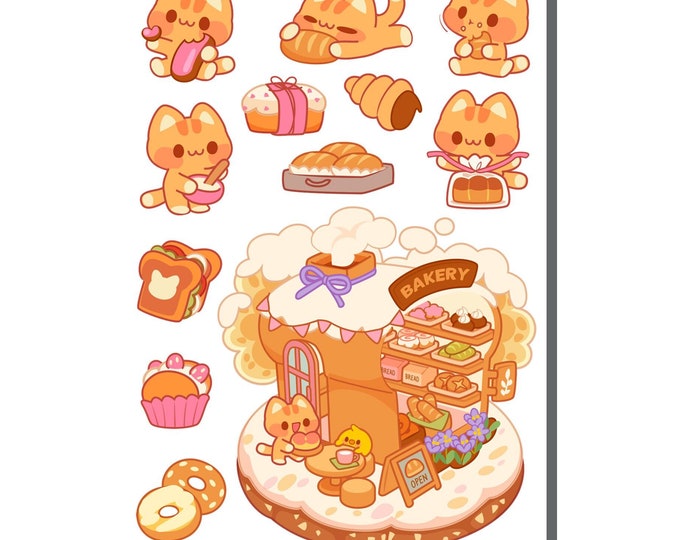 Cat Bakery Sticker Sheet