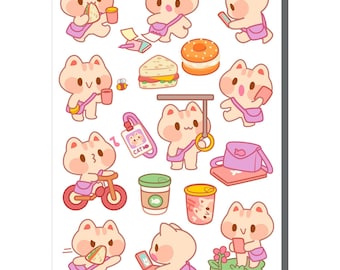 Worker Cat Sticker Sheet