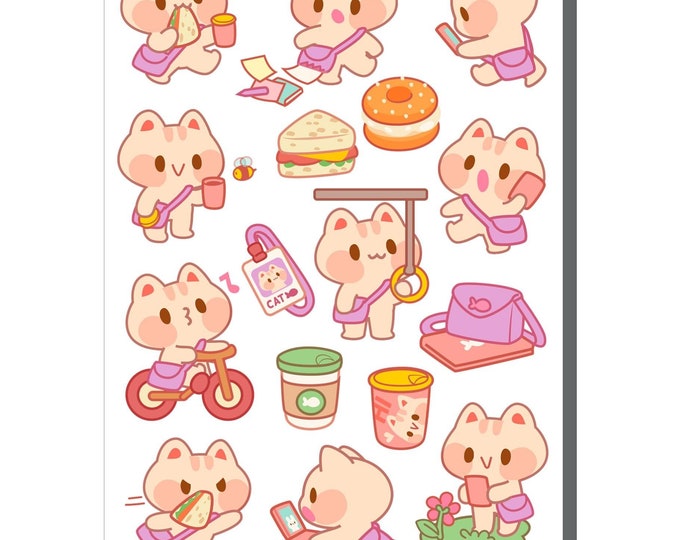 Worker Cat Sticker Sheet