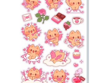 Orange Cat Cupid Vinyl Sticker Sheet | SS0144