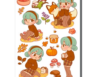 Autumn Girl Sticker Sheet