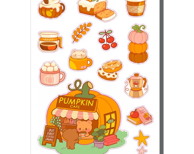 Bear Pumpkin Sticker Sheet