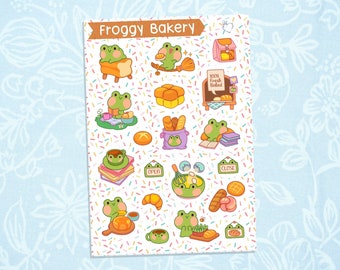Froggy Bakery | Cute Kawaii Deco Planner Journal Sticker Sheet