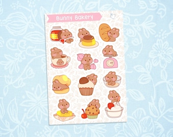 Bunny Bakery | Cute Kawaii Deco Planner Journal Sticker Sheet SS021