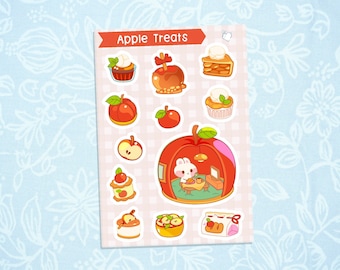 Bunny Apple Treats | Cute Kawaii Deco Planner Journal Sticker Sheet | SS016