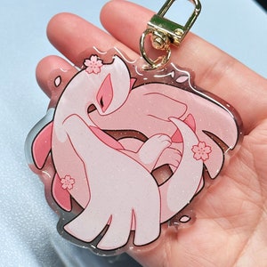 Shiny Sakura Lugia 2” Acrylic Keychains | Double Sided Glitter Epoxy