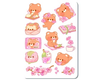 Sakura Bear Sticker Sheet