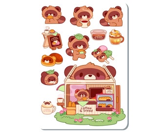 Tanuki Cafe Sticker Sheet