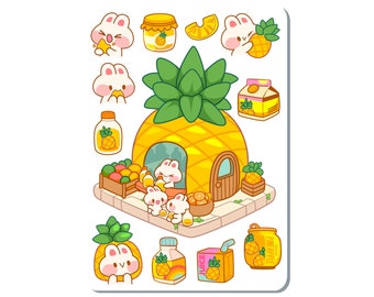 Pineapple Bunny Sticker Sheet