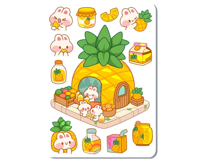 Pineapple Bunny Sticker Sheet