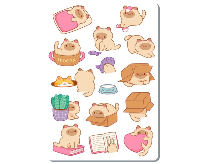 Siamese Cats Sticker Sheet