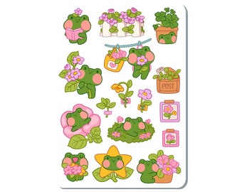 Gardening Frog Sticker Sheet