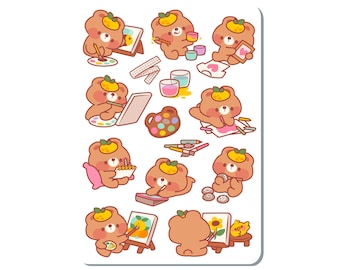 Artist Bear Sticker Sheet