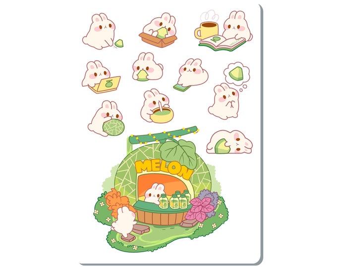 Melon Bunny Sticker Sheet