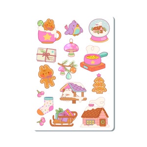 Winter Aesthetic Vinyl Sticker Sheet Great for Planners, Journaling, Scrapbooking, Bullet Journals, Laptop, Water Bottle | SS015