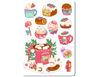 Bear Penguin Winter Treats Sticker Sheet