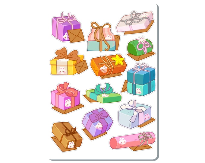 Bunny Gifts Sticker Sheet
