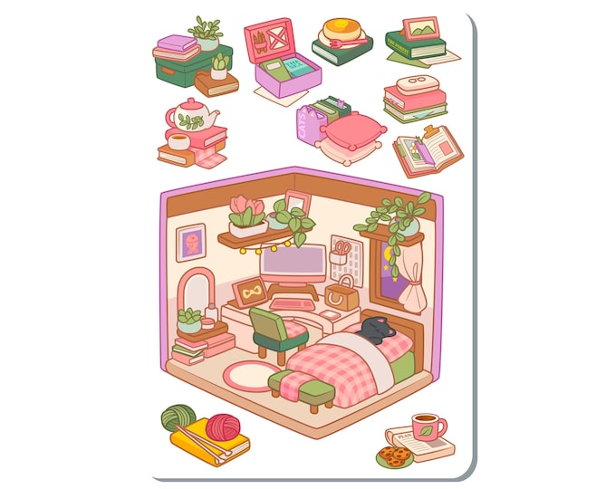 Cat Room Sticker Sheet