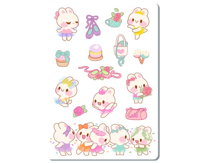 Ballerina Bunny Sticker Sheet