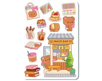 Bear Snack Bar Sticker Sheet