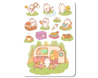 Camping Bunny Sticker Sheet