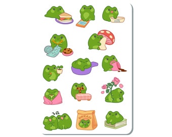Cozy Frogs Sticker Sheet