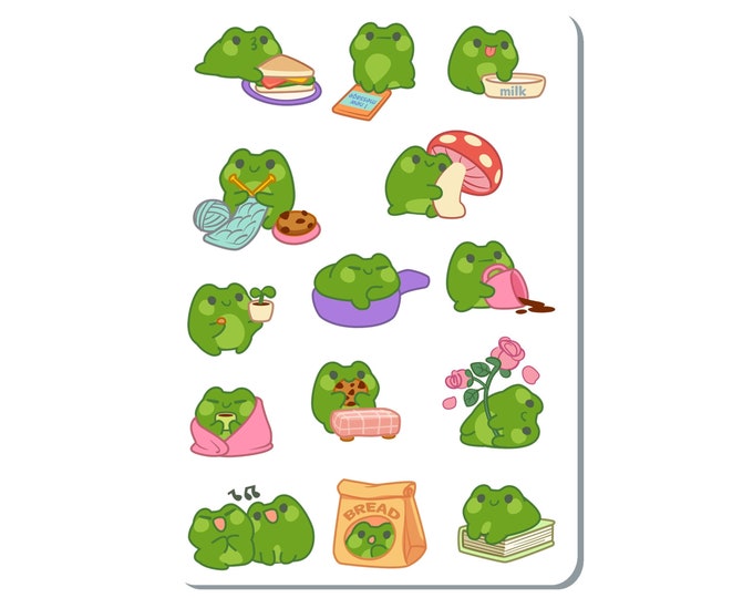 Cozy Frogs Sticker Sheet