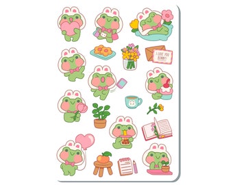 Frog Bunny Sticker Sheet