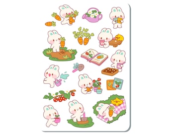 Gardening Bunny Sticker Sheet