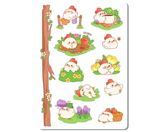 Garden Chicken Sticker Sheet