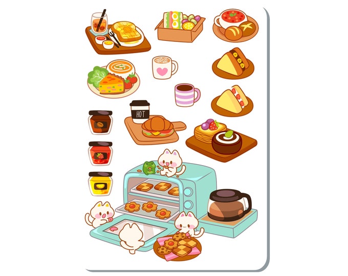 Cat Baking Sticker Sheet