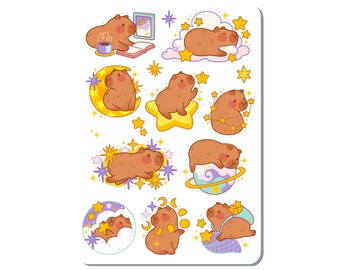 Celestial Capybara Sticker Sheet