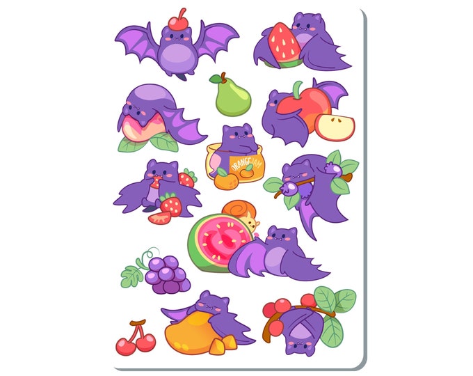 Fruit Bats Sticker Sheet