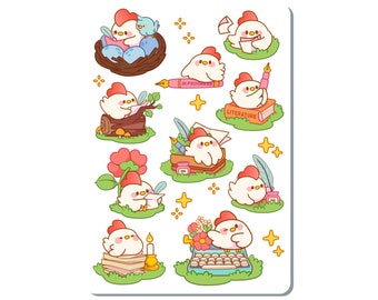 Literature Chicken Sticker Sheet