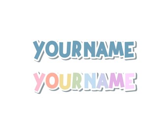 Personalized Name Matte Holographic Vinyl Stickers, Die Cut Stickers, Perfect for Water bottle, Laptop, School Supplies