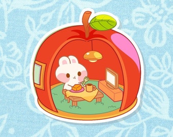 Cute Apple House Bunny Sticker