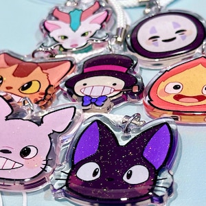 Studio Anime Acrylic Charms | Double Sided Glitter Epoxy