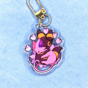 Umbreon Espeon kuschelt Paar 2 ”Acryl Schlüsselanhänger | Doppelseitig Glitter Epoxy