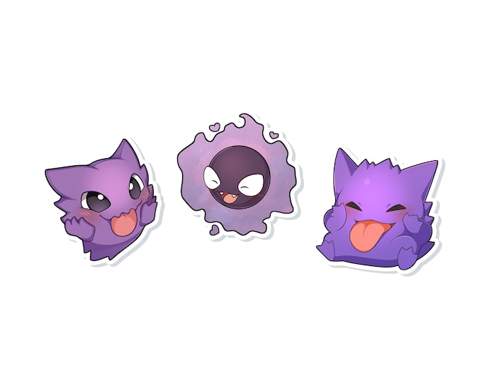 BUNDLED Gastly Haunter Gengar Stickers