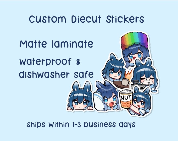 Custom Matte Vinyl Stickers | Die Cut Stickers | Logo Stickers | Any shape | No design split