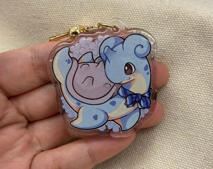 Lapras 2" Acrylic Keychain | Double Sided Glitter Epoxy