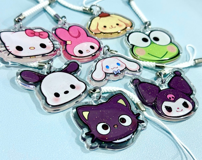 Featured listing image: Chibi Animals 1.5” Acrylic Glitter Charms