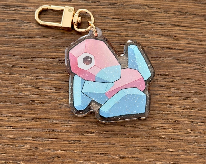 Porygon 2" Acrylic Keychain | Double Sided Glitter Epoxy
