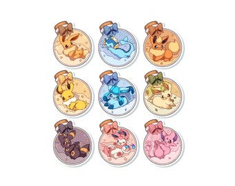 Cloudy Terrarium Eeveelution Stickers