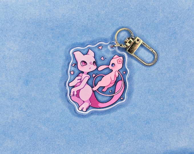 Mew Mewtwo 2” Acrylic Keychain