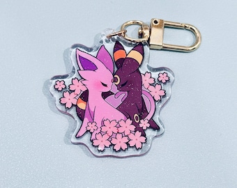 Umbreon Espeon Cherry Blossom Sakura 2” Acrylic Keychains